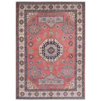 Afghan Hand-knotted Vegetable Dye Kazak Wool Rug (6' x 8'7)
