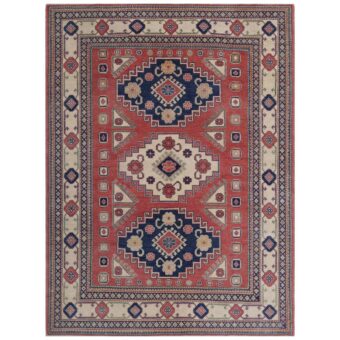 Afghan Hand-knotted Vegetable Dye Kazak Wool Rug (6'2 x 8'4)