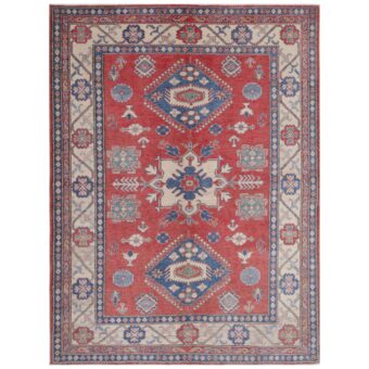 Afghan Hand-knotted Vegetable Dye Kazak Wool Rug (5'8 x 7'6)