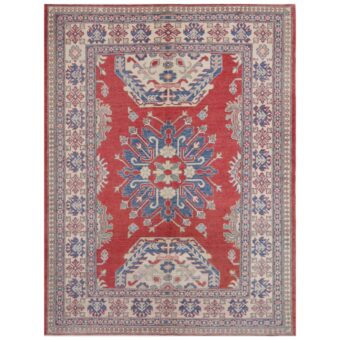 Afghan Hand-knotted Vegetable Dye Kazak Wool Rug (6' x 7'10)