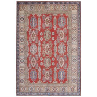 Afghan Hand-knotted Vegetable Dye Kazak Wool Rug (5'7 x 8'4)