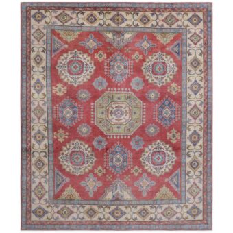 Afghan Hand-knotted Vegetable Dye Kazak Wool Rug (8'2 x 9'9)