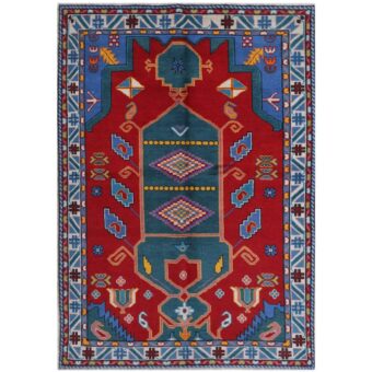 Afghan Hand-knotted Kargahi Wool Rug (5'6 x 7'10)