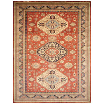 Afghan Hand-knotted Super Kazak Wool Rug (8'9 x 10'9)