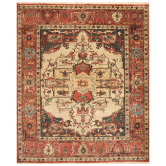 Indo Hand-knotted Vegetable Dye Heriz Wool Rug (8' x 9'10)