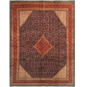 Persian Hand-knotted 1960's Semi-antique Mahal Wool Rug (9'10 x 13'2)