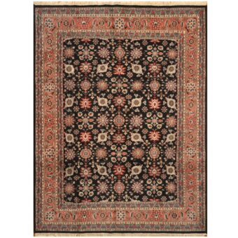 Indo Hand-knotted Kashan Wool Rug (9' x 12'2)