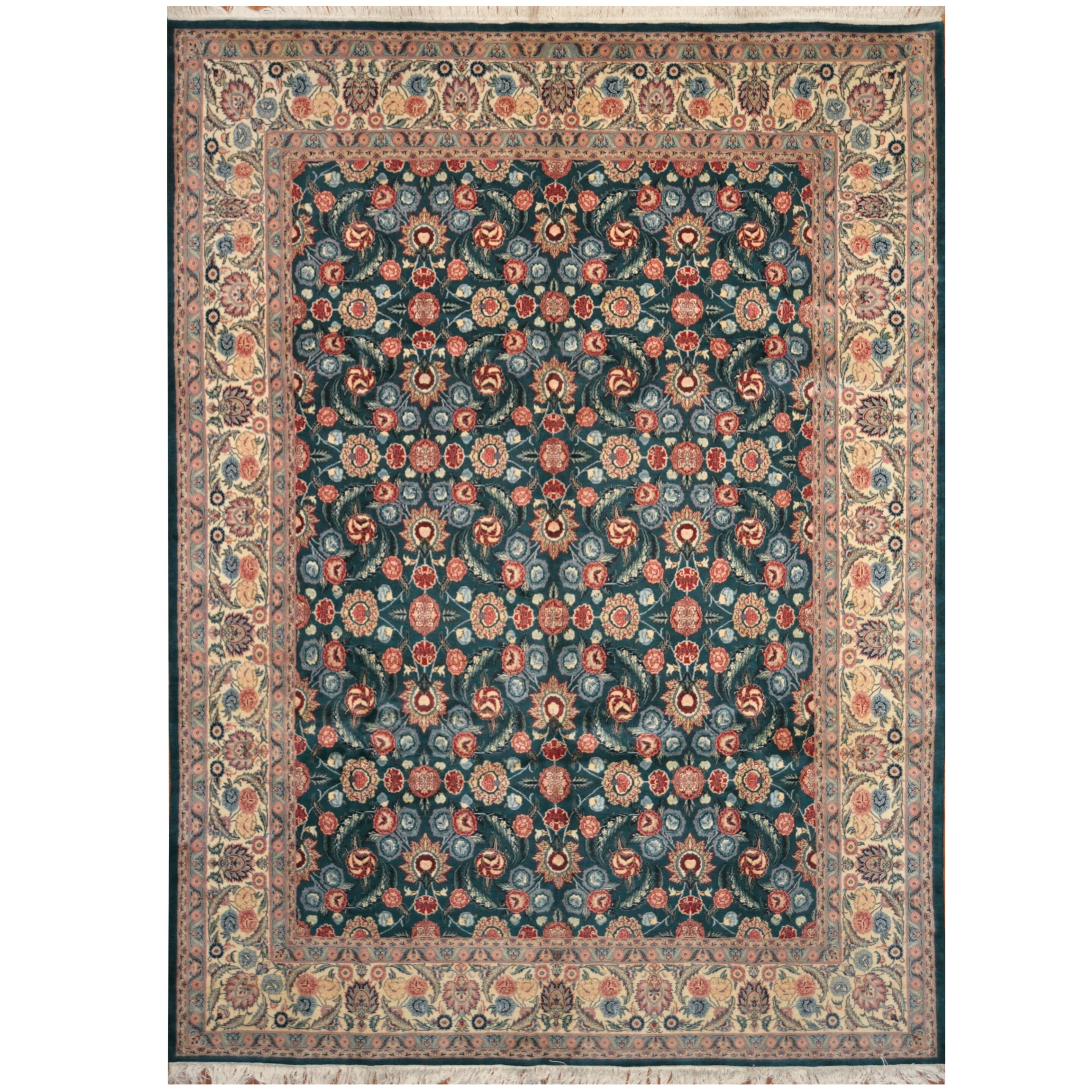 Indo Hand-knotted Kashan Wool Rug (8'10 x 12')