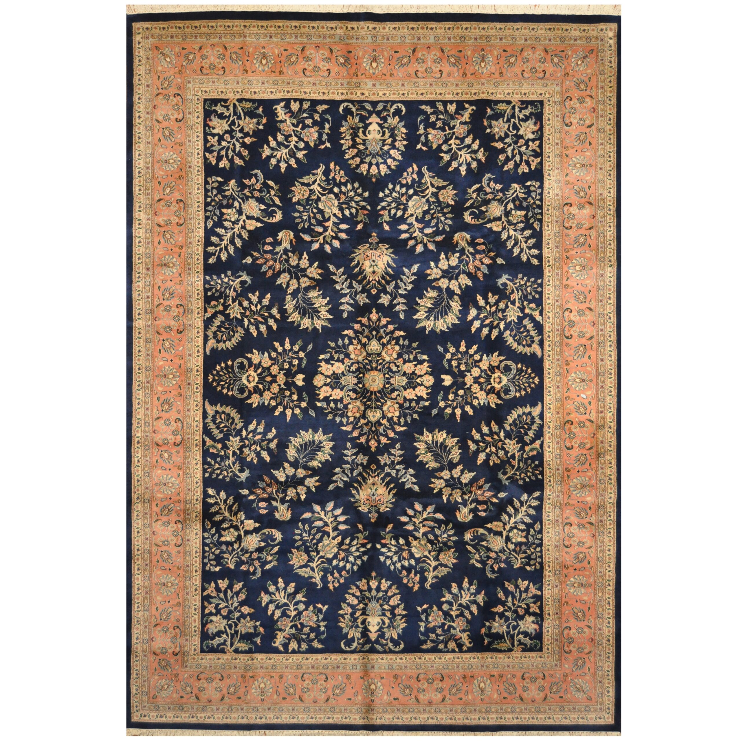Indo Hand-knotted Sarouk Wool Rug (9'10 x 14'2)