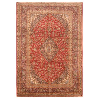 Persian Hand-knotted Kashan Wool Rug (8' x 11'6)