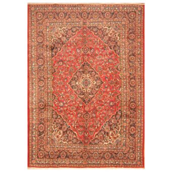 Persian Hand-knotted Mashad Wool Rug (8' x 11'1)