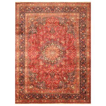 Persian Hand-knotted 1920's Tribal Mashad Wool Rug (9'5 x 12'6)