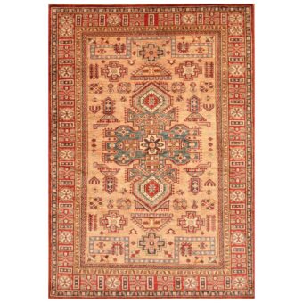 Afghan Hand-knotted Super Kazak Wool Rug (4' x 6'9)