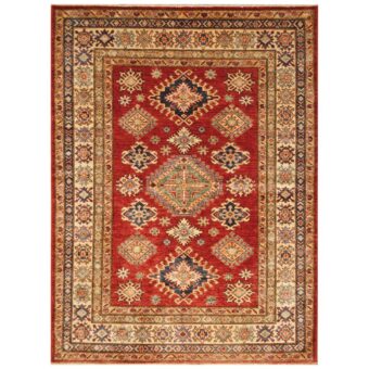 Afghan Hand-knotted Super Kazak Wool Rug (5' x 6'9)