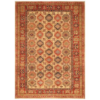 Afghan Hand-knotted Super Kazak Wool Rug (5'7 x 7'9)
