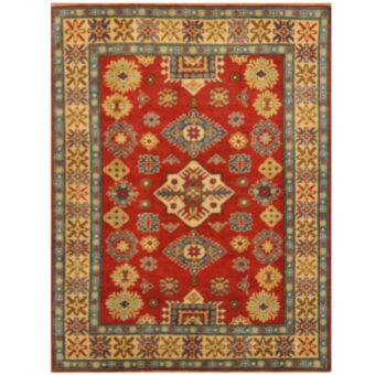 Afghan Hand-knotted Tribal Kazak Wool Rug (5' x 6'7)