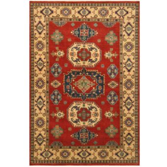 Afghan Hand-knotted Tribal Kazak Wool Rug (6' x 8'9)