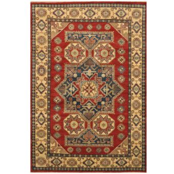 Afghan Hand-knotted Tribal Kazak Wool Rug (6' x 9')