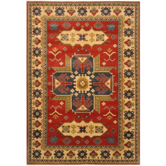 Afghan Hand-knotted Tribal Kazak Wool Rug (6'1 x 9')