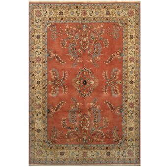 Indo Hand-knotted Sarouk Wool Rug (10' x 14'6)