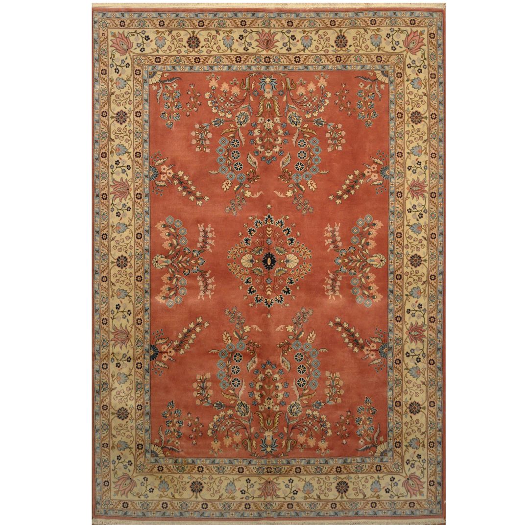 Indo Hand-knotted Sarouk Wool Rug (10' x 14'6)