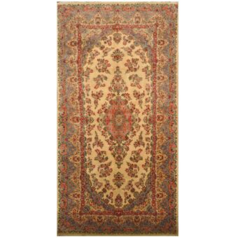 Persian Hand-knotted 1940's Semi-antique Kerman Wool Rug (9' x 17'6)