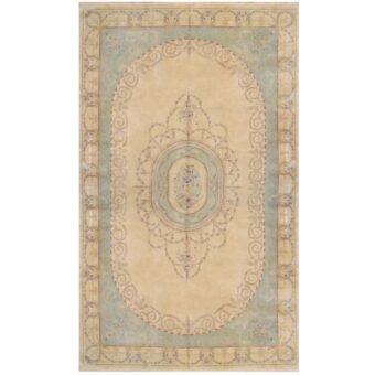Indo Hand-knotted 1940's Semi-antique Aubusson Wool Rug (11'10 x 19'5)