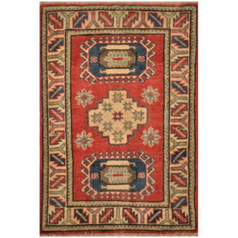 Afghan Hand-knotted Tribal Kazak Wool Rug (2' x 3')
