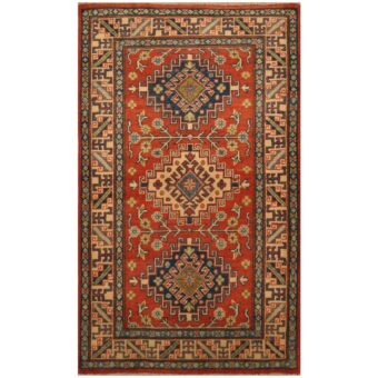 Afghan Hand-knotted Tribal Kazak Wool Rug (3'2 x 5'2)