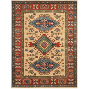 Afghan Hand-knotted Tribal Kazak Wool Rug (5'2 x 7')