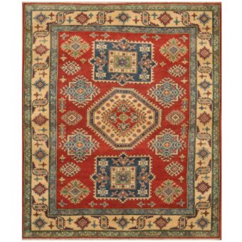 Afghan Hand-knotted Tribal Kazak Wool Rug (5'3 x 6'4)