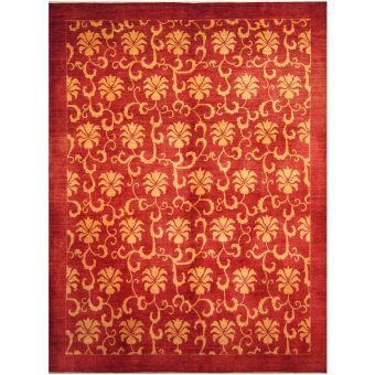 Afghan Hand-knotted Vegetable Dye William Morris Wool Rug (10'1 x 13'7)