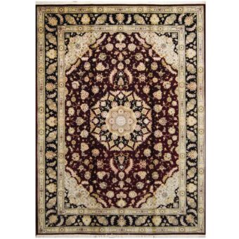 Indo Hand-knotted Tabriz Wool & Silk Rug (8'6 x 11'8)