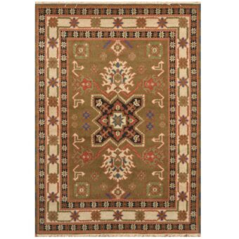 Indo Hand-knotted Tribal Kazak Wool Rug (4'8 x 6'7)