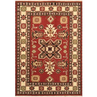 Indo Hand-knotted Tribal Kazak Wool Rug (5'7 x 7'10)