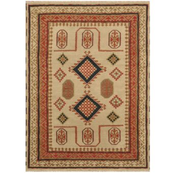 Indo Hand-knotted Tribal Kazak Wool Rug (5'8 x 7'8)