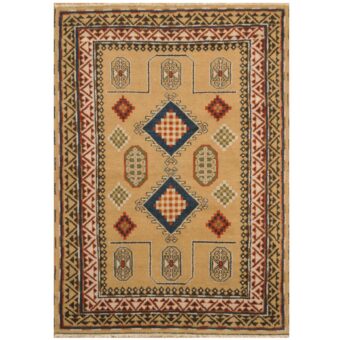 Indo Hand-knotted Tribal Kazak Wool Rug (5'9 x 8'1)