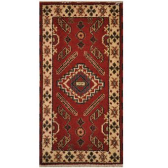 Indo Hand-knotted Tribal Kazak Wool Rug (2'1 x 4')