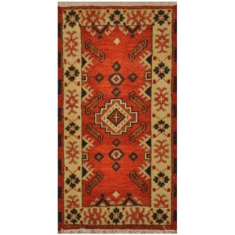 Indo Hand-knotted Tribal Kazak Wool Rug (2'1 x 4')