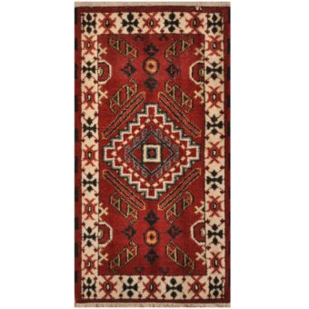 Indo Hand-knotted Tribal Kazak Wool Rug (2'2 x 4')