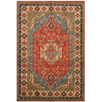 Afghan Hand-knotted Tribal Kazak Wool Rug (6' x 9')