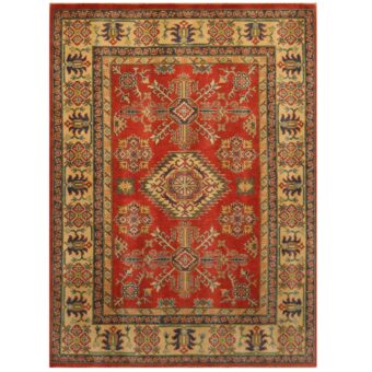 Afghan Hand-knotted Tribal Kazak Wool Rug (5'7 x 7'8)