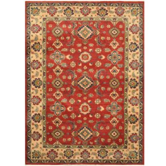 Afghan Hand-knotted Tribal Kazak Wool Rug (5' x 6'10)