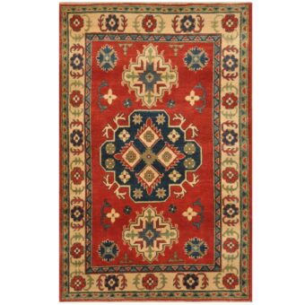 Afghan Hand-knotted Tribal Kazak Wool Rug (4' x 6')