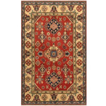 Afghan Hand-knotted Tribal Kazak Wool Rug (4'1 x 6'5)