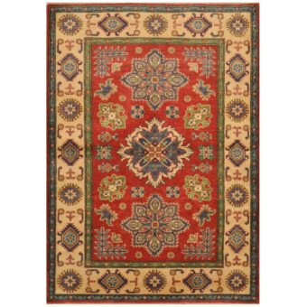 Afghan Hand-knotted Tribal Kazak Wool Rug (4'3 x 6')