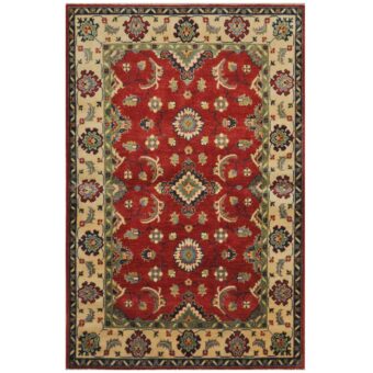 Afghan Hand-knotted Tribal Kazak Wool Rug (4' x 6'1)