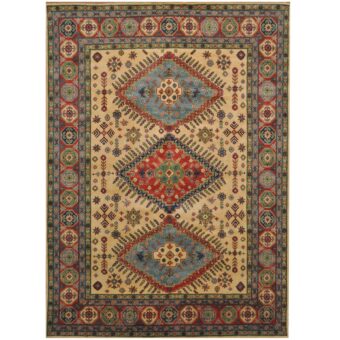 Afghan Hand-knotted Tribal Kazak Wool Rug (8'7 x 12')