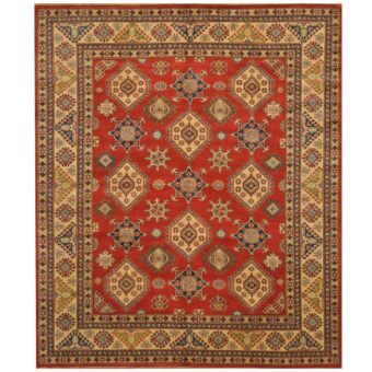 Afghan Hand-knotted Tribal Kazak Wool Rug (8'2 x 9'9)