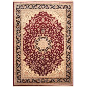 Indo Hand-knotted Tabriz Wool & Silk Rug (9'9 x 14')
